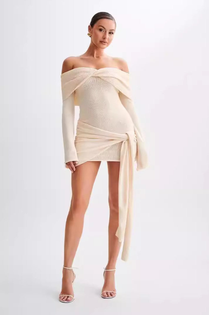 Sheer Spaghetti Strap Off-Shoulder Fitted Knit Maxi Sweater Dress - View 4
