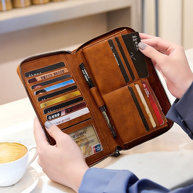 Leather Bag Outdoor Mobile Wallet Daily Phone PU