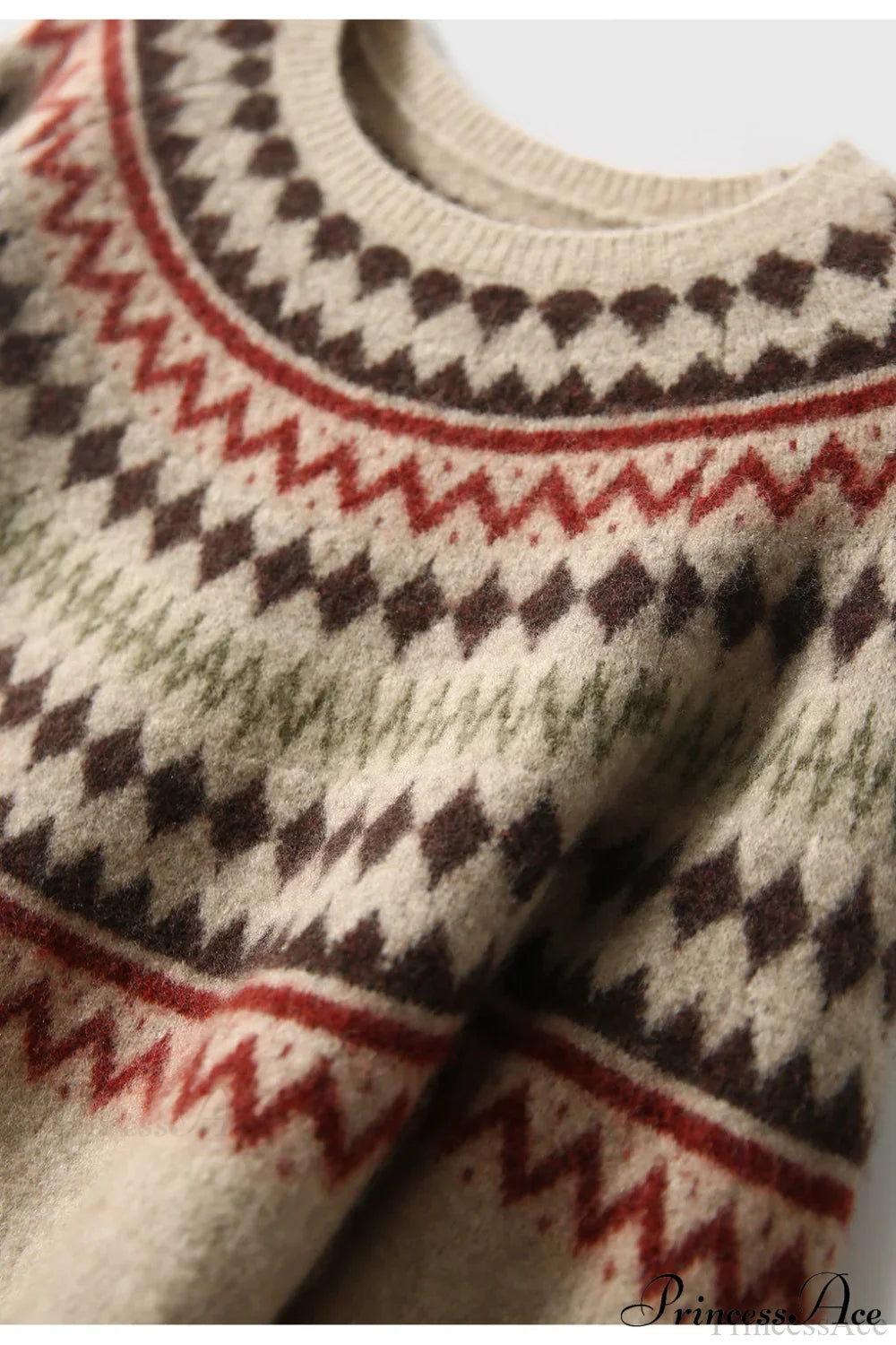 Plus Size Fair Isle Crewneck Sweater from PrincessAce