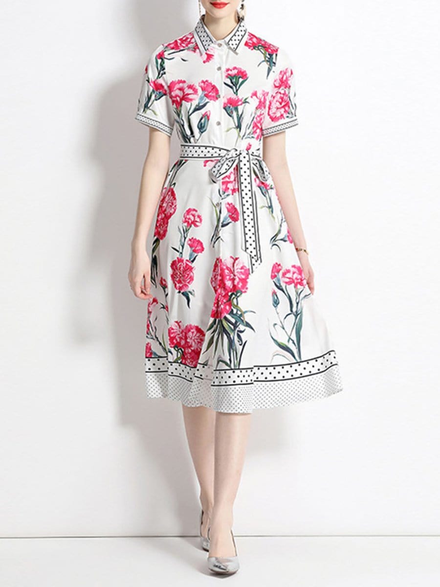 Flower Midi Dress - Fashionpara