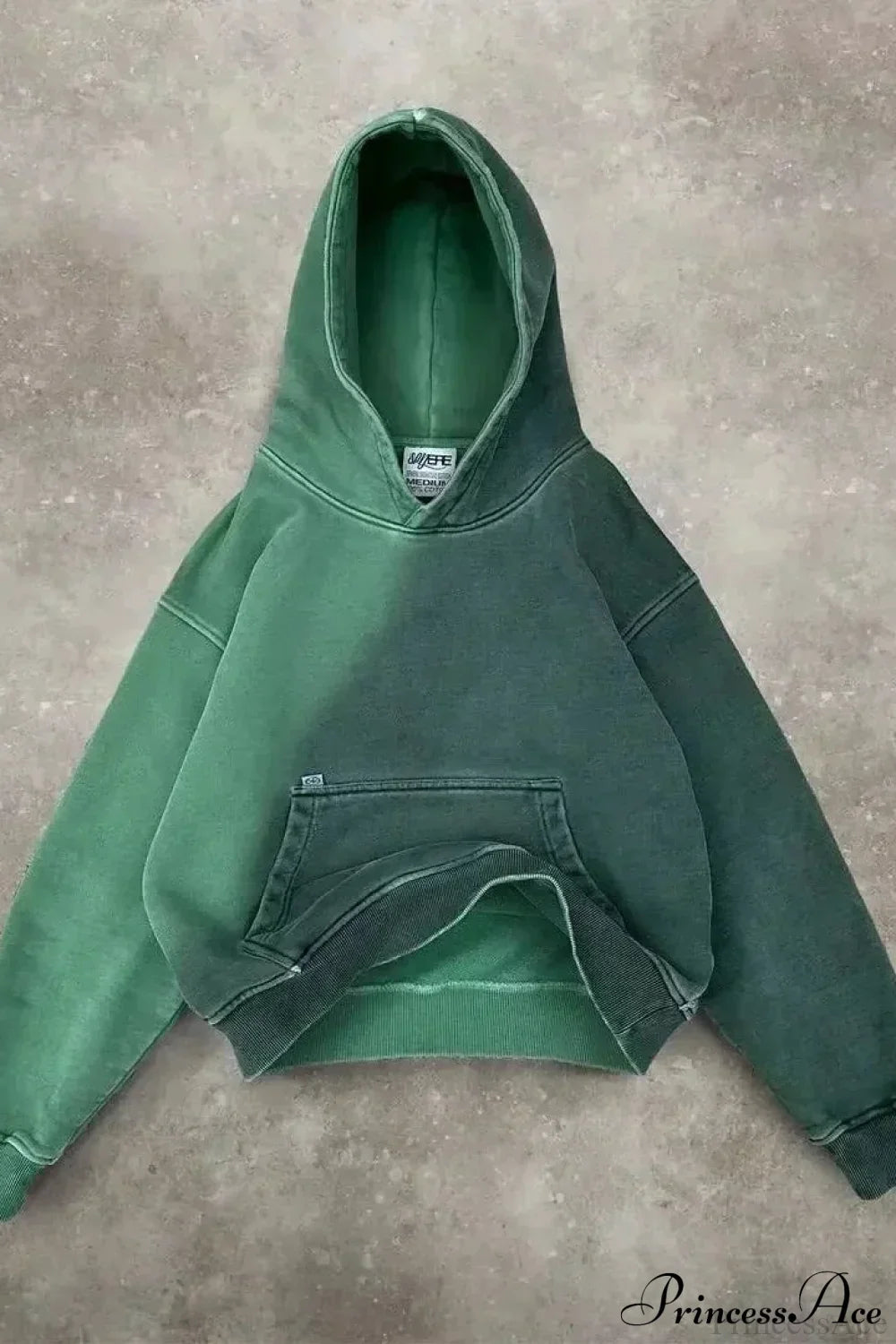 Fashion Trend Fleece Padded Zipper Hoodie Green / M
