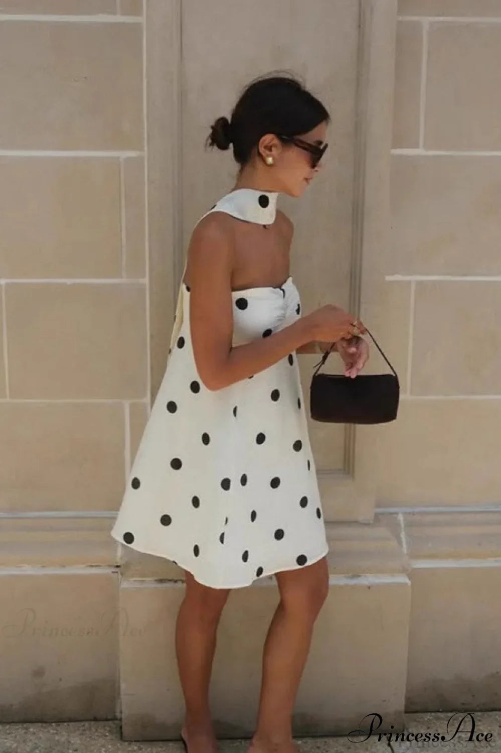 Fashionable Polka Dot Strapless Mini Dress