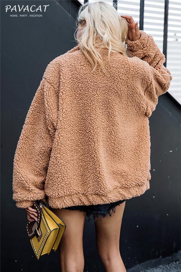 Oversized Faux Lambswool Coat for Cozy Winter Style