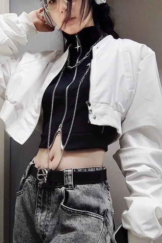 Lapel Short Moto Fashion Jacket