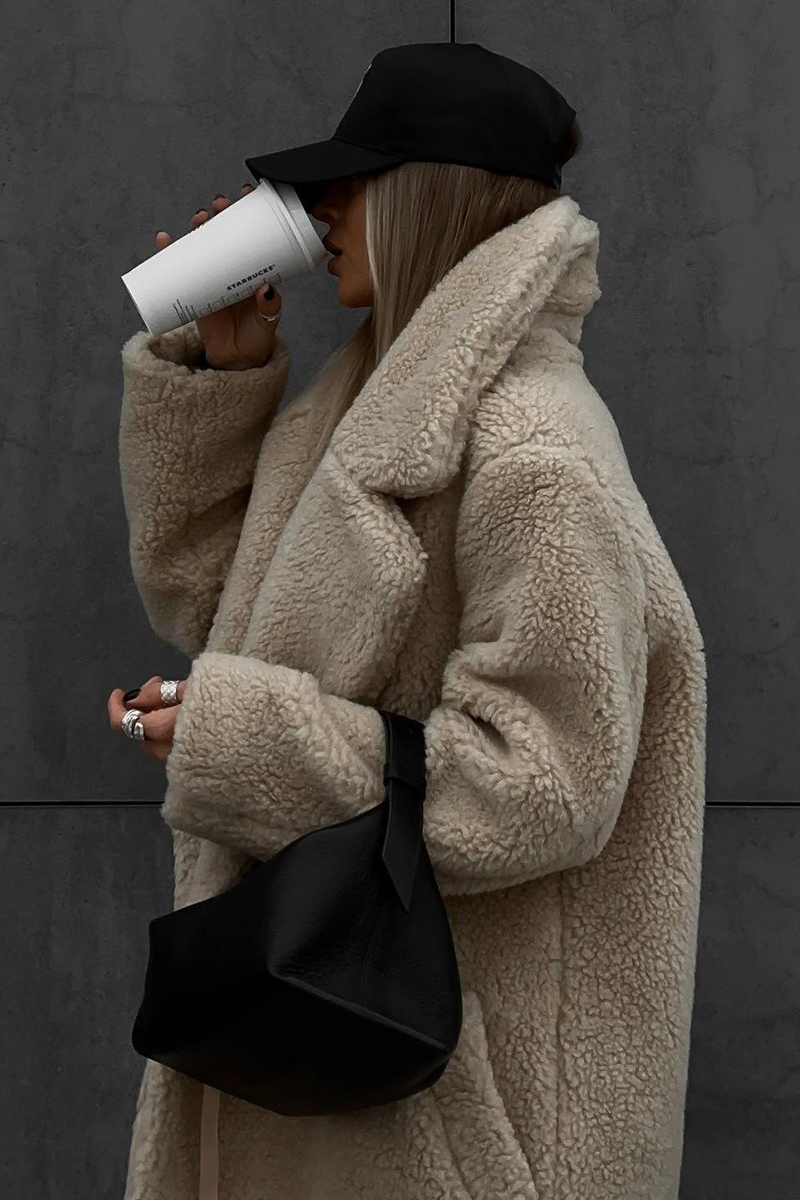 Extended Sherpa Fleece Warm Fuzzy Overcoat - Fashionpara