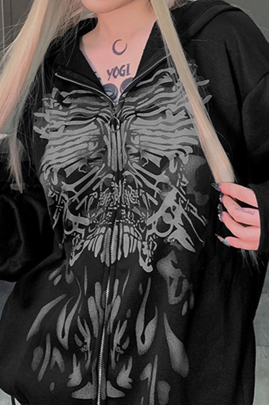 Dark Graphic Colorblock Hoodie - Fashionpara