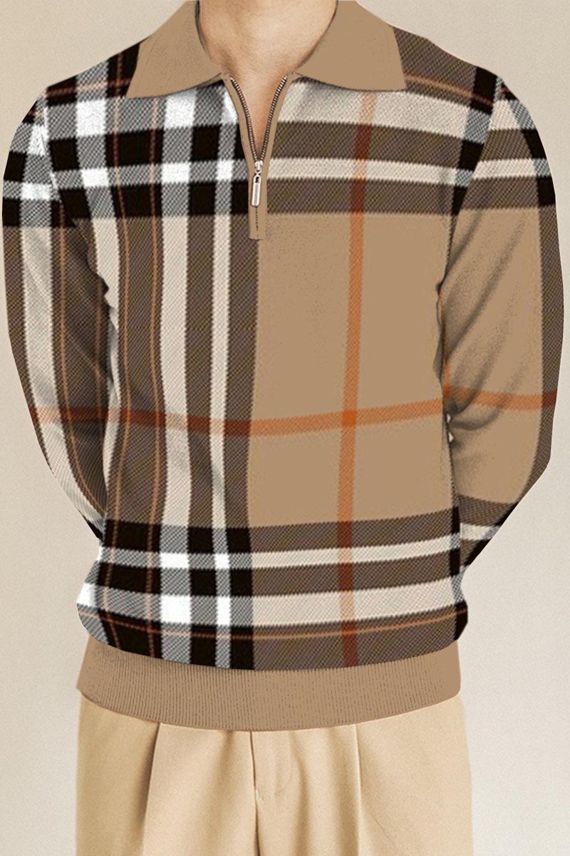 Uniqshe Men's Casual Retro Polo Shirt