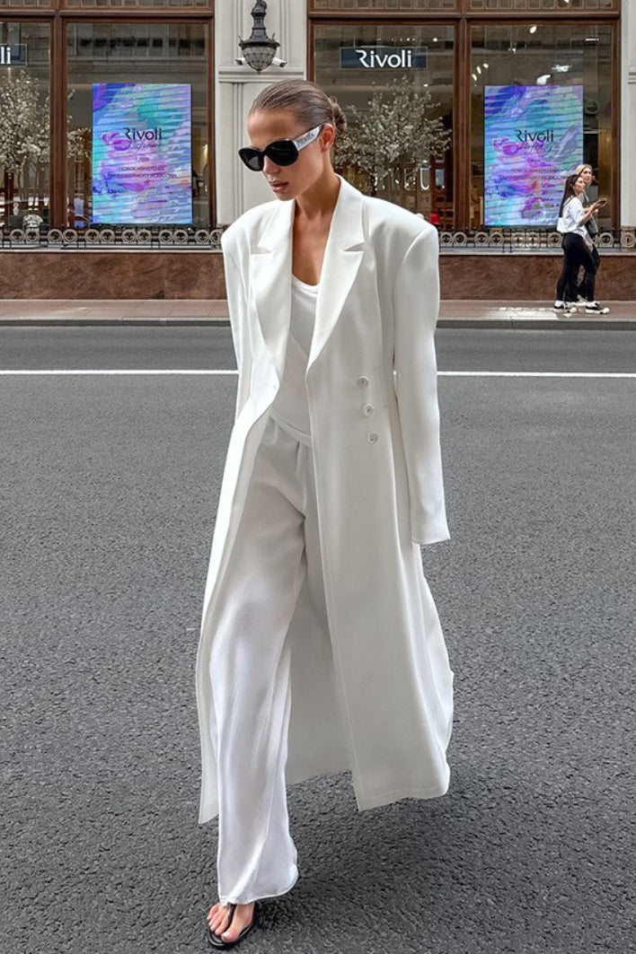 Slim Fit Long Blazer Coat - Fashionpara