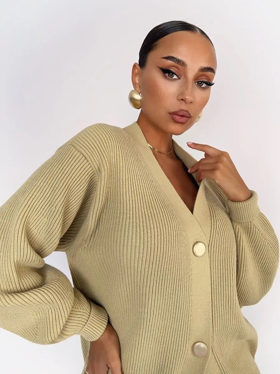 Chic Solid Loose Knit Cardigan for Effortless Style