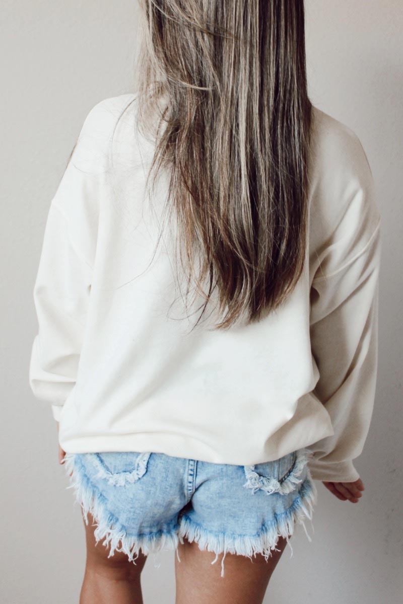 Striped Tiger Print White Sweatshirt Fashionpara