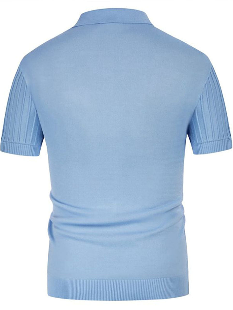 Uniqshe Men's Ice Silk Polo Sweater for Business Casual Wear