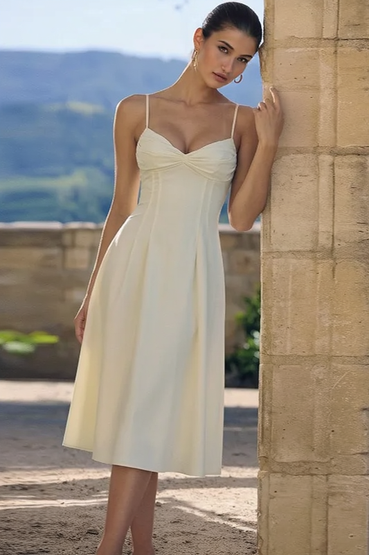 Sweetheart Twist Front Fit and Flare Midi Dress 2