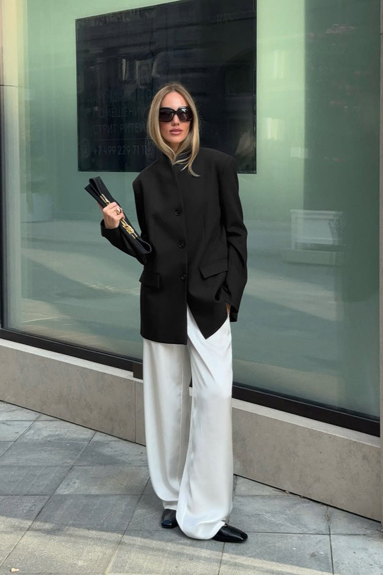 Minimalist V-neck Blazer Jacket 2
