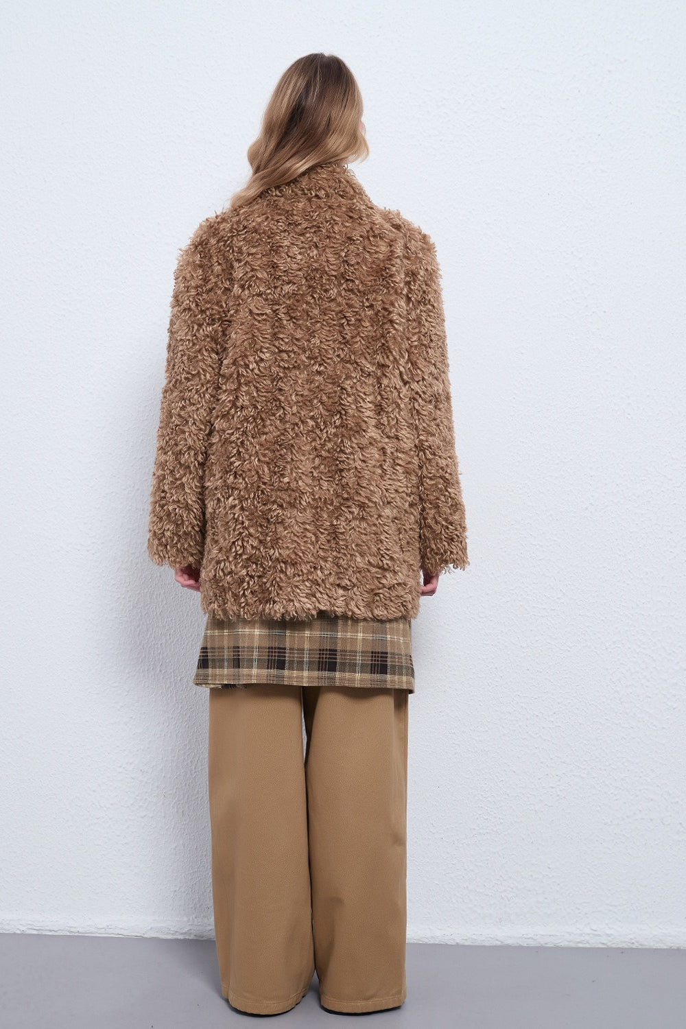 Solid Warm Button Notched Collar Coat