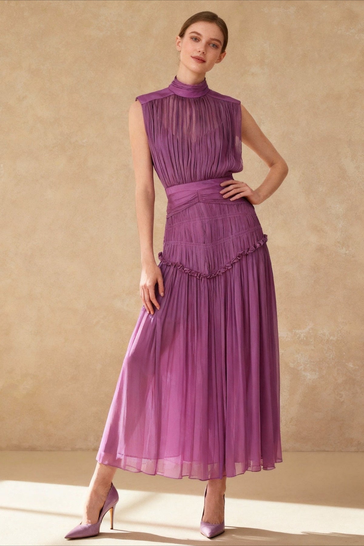 Remarkable Moment High Trendy Neck Maxi Dress