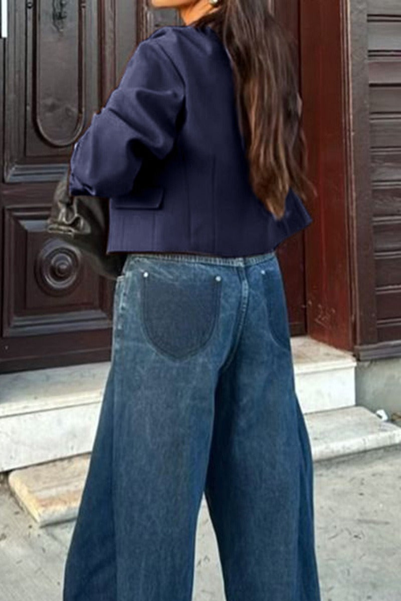 Resort Solid Color Long Sleeve Coat - Fashionpara