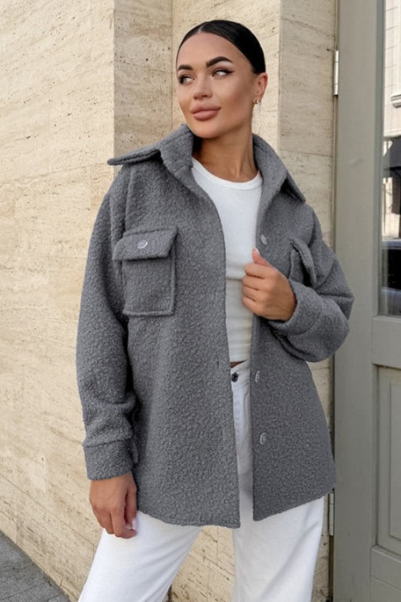 Fleece Stand Collar Coat