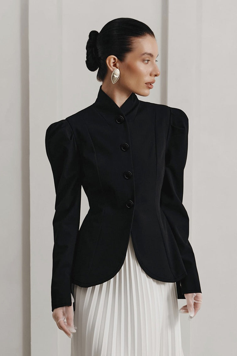 Puff Shoulder Peplum Blazer