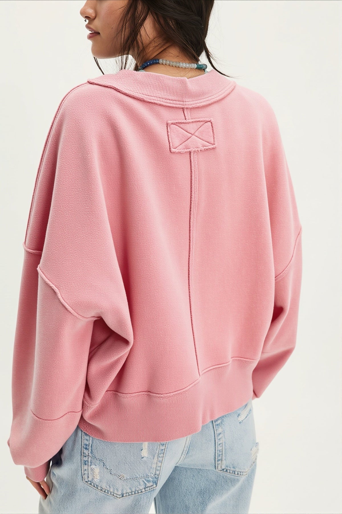 Solid Cropped Crewneck Sweatshirt 6