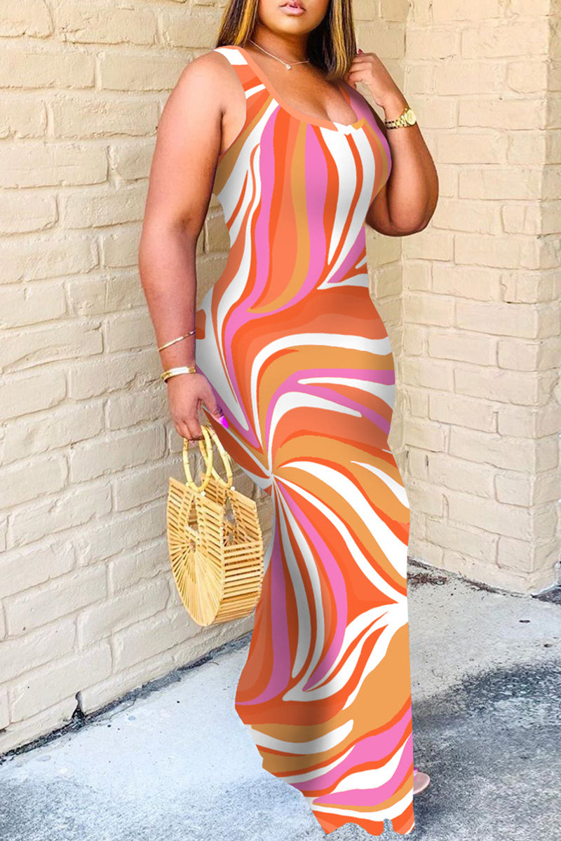 Sexy Print Basic U Neck Vest Dress Dresses Fashionpara