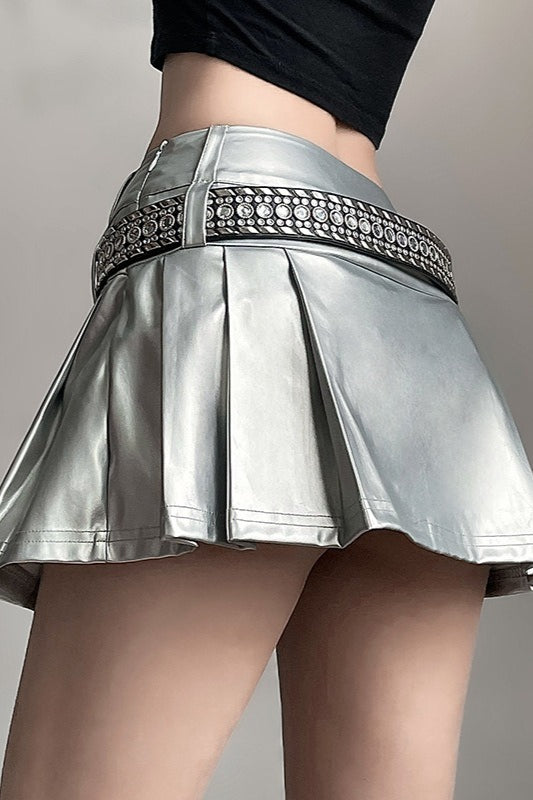 High Waist Pleated Bodycon Skirt