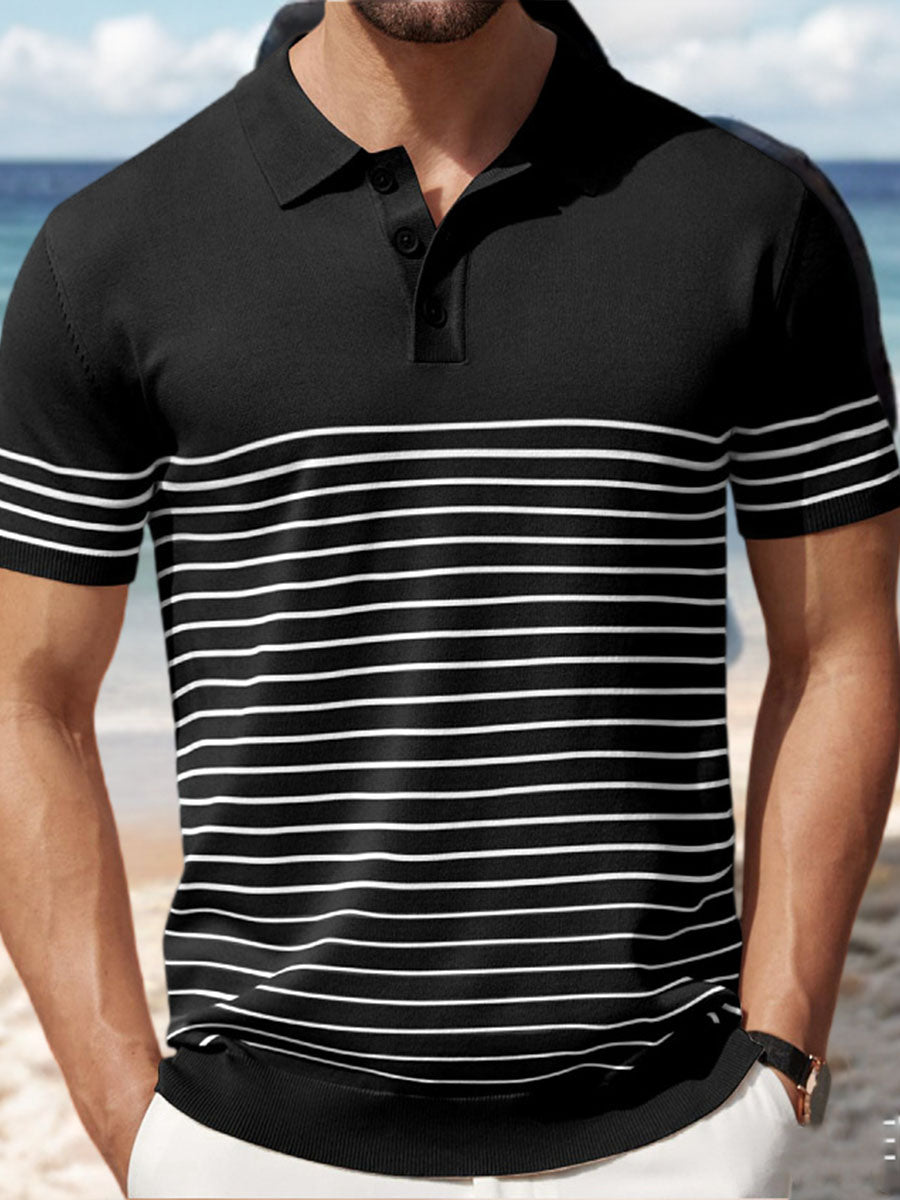 uniqshe Men's Icy Silk Business Casual Polo Sweater