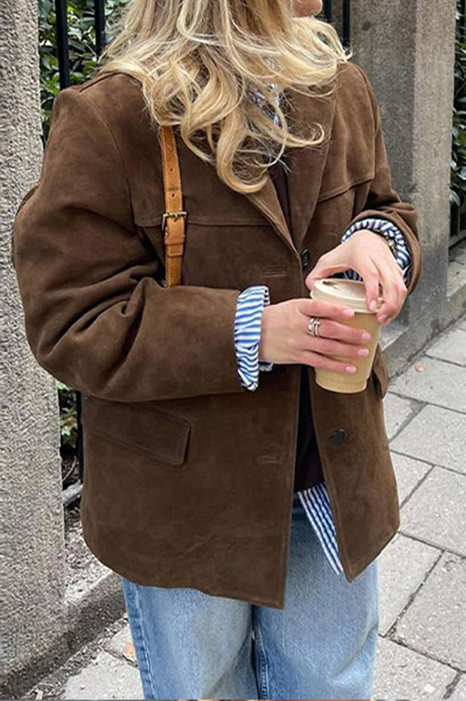 Belted Suede Longline Coat for Sophisticated Style and Comfort