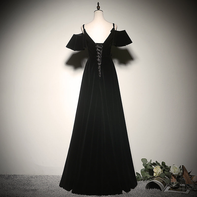 Black evening dress 2022 new long elegant party dress prom dress - Fashionpara