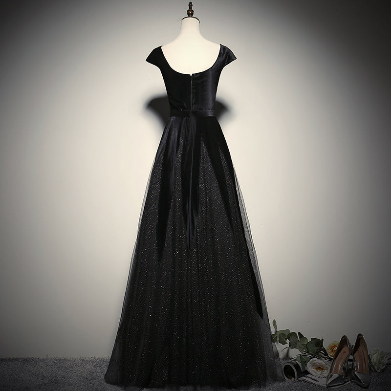 Black evening dress women's long new elegant party dress prom dress - Fashionpara