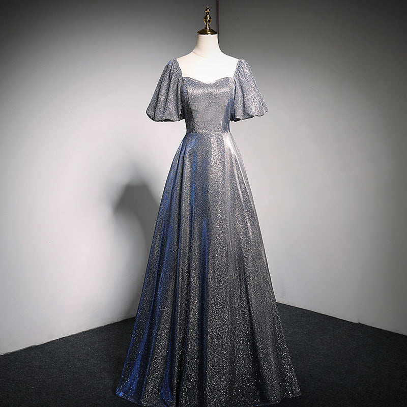 Silver evening dress new long sequins dress bridesmaid dress prom dress - Fashionpara