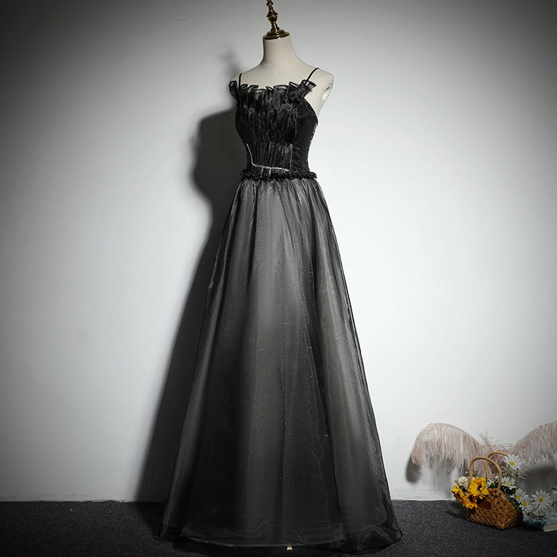 Black evening dress party gowns prom dress - Fashionpara