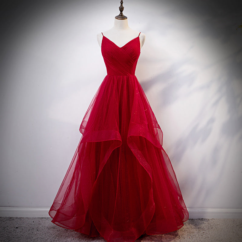 Long red evening dress fashion party gowns bridesmaid dress prom dress - Fashionpara