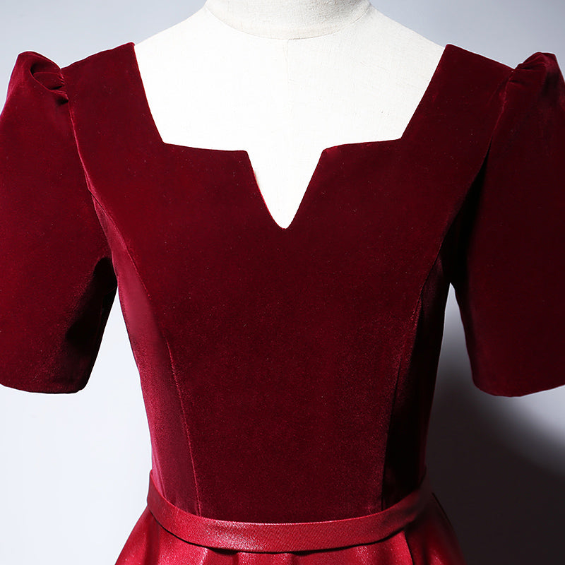 New style a line red long evening dress prom dress - Fashionpara