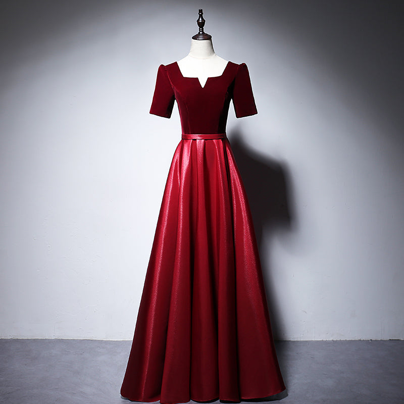 New style a line red long evening dress prom dress - Fashionpara