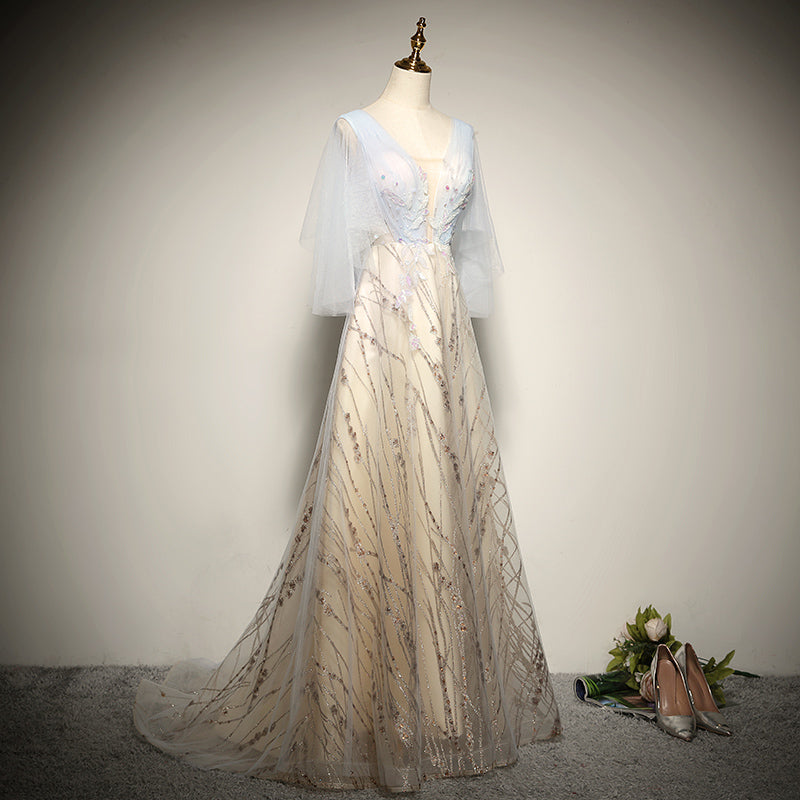 New style a line bridesmaid dress long evening dress prom dress - Fashionpara