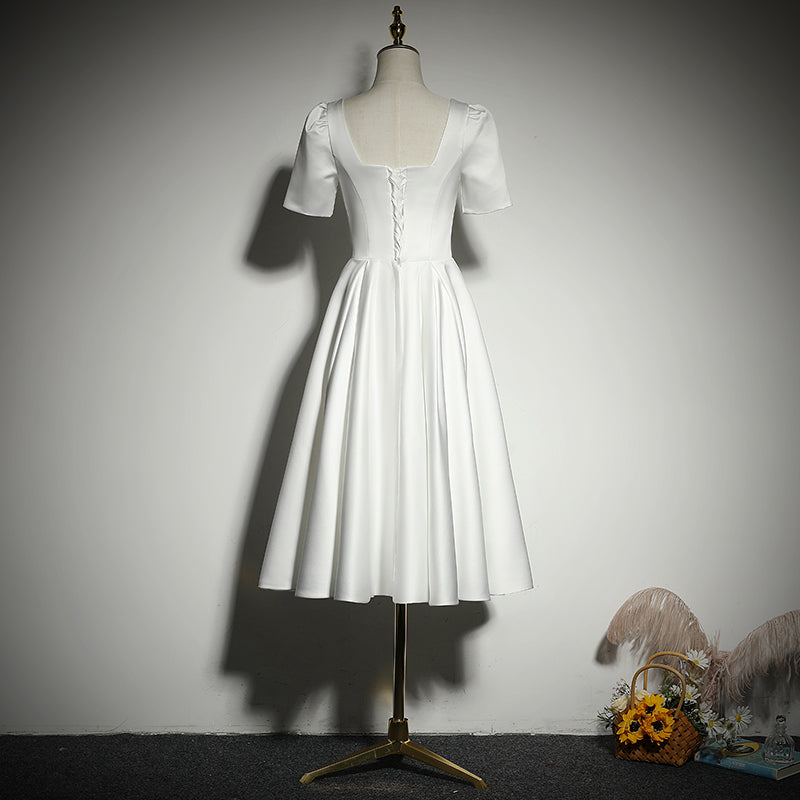 A-line White evening dress new short prom dress,homecoming dress - Fashionpara