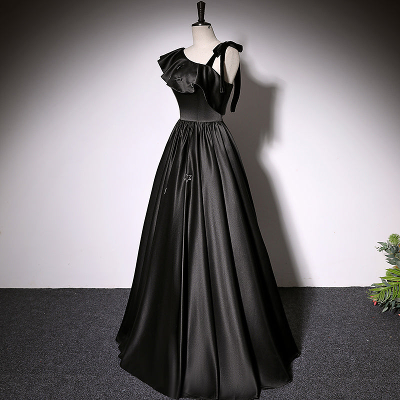 A line black evening dress new prom dress party gowns - Fashionpara