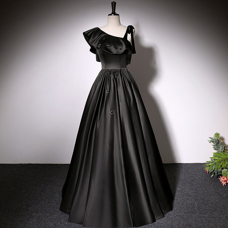 A line black evening dress new prom dress party gowns - Fashionpara