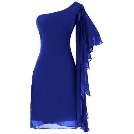 One Shoulder Chiffon Homecoming Dress - Fashionpara