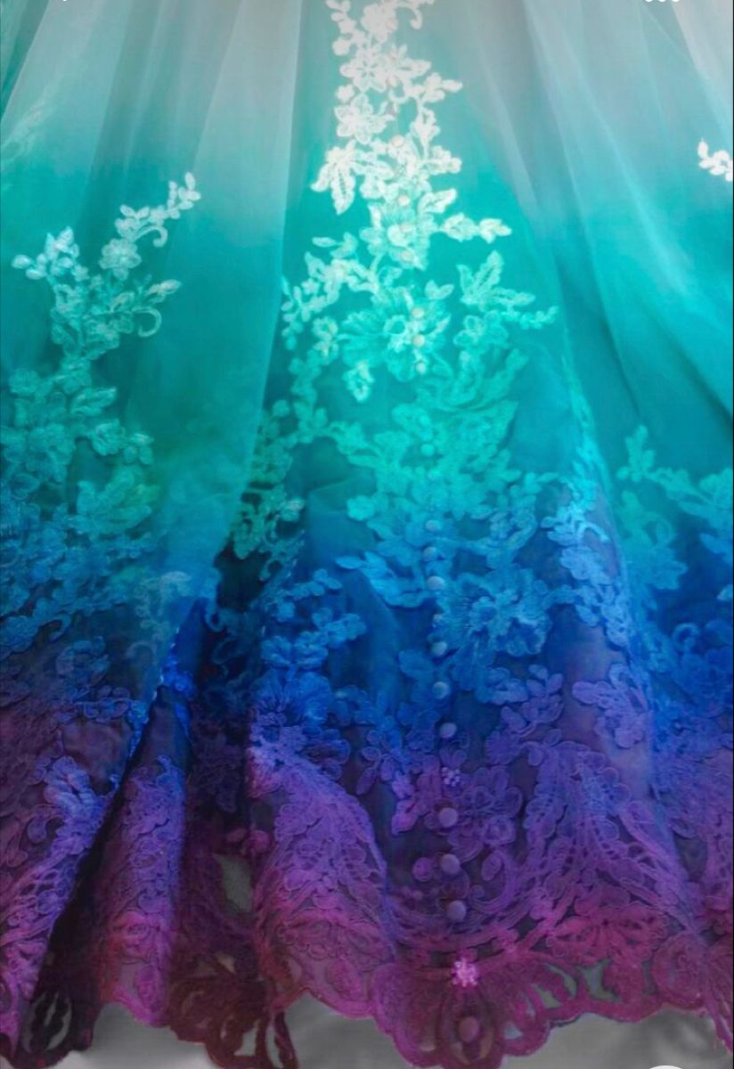 Colorful Ombré Wedding Dress Ball Gown