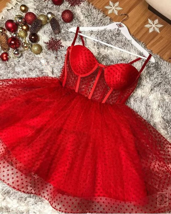 Red Homecoming Dress Short Prom Dress - Fashionpara