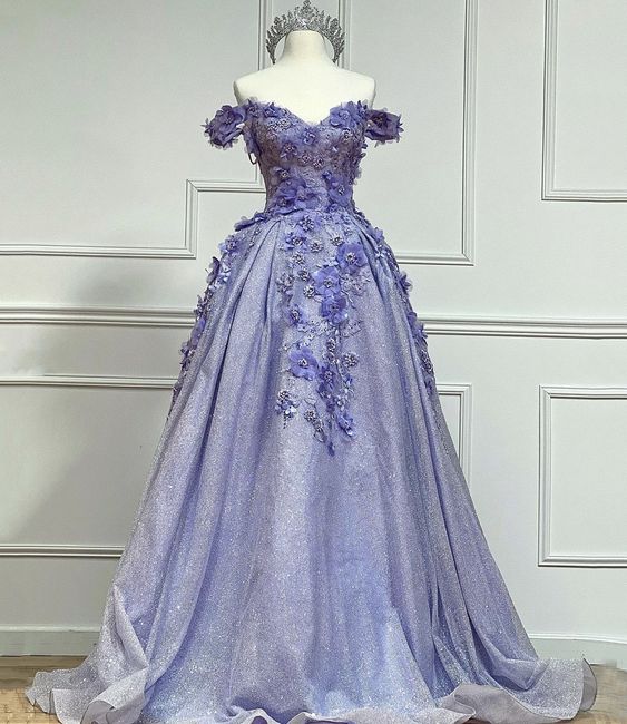 Purple Tulle Lace Long Ball Gown Dress Formal Dress - Fashionpara