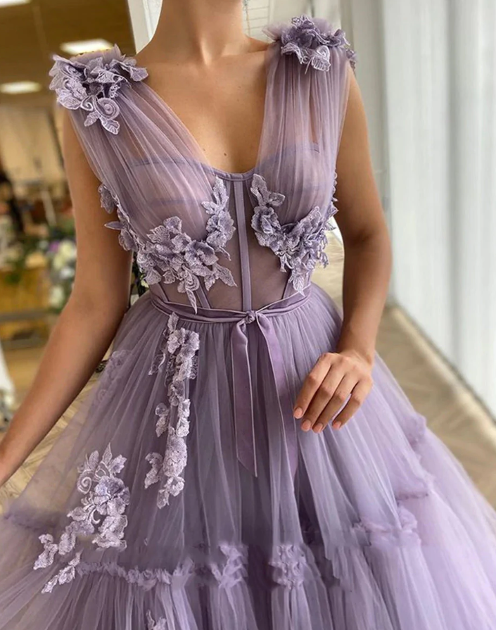 Sexy Prom Dress,Elegant Prom Dress,A-Line Prom Dress,Long Purple Prom Dress - Fashionpara