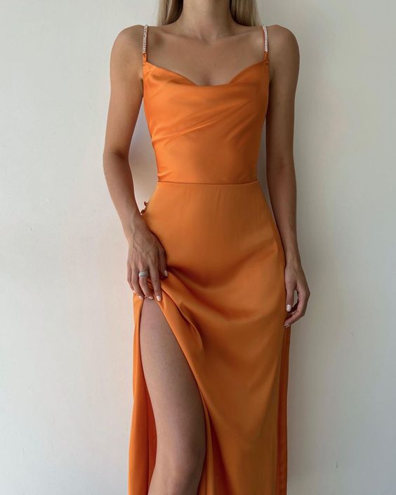 Sexy Orange Mermaid Prom Dress - Fashionpara