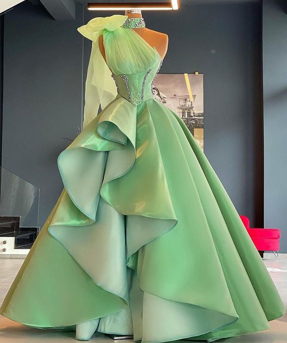 Sleeveless High Waist Layered Ruffle Formal Women Dress - Fashionpara