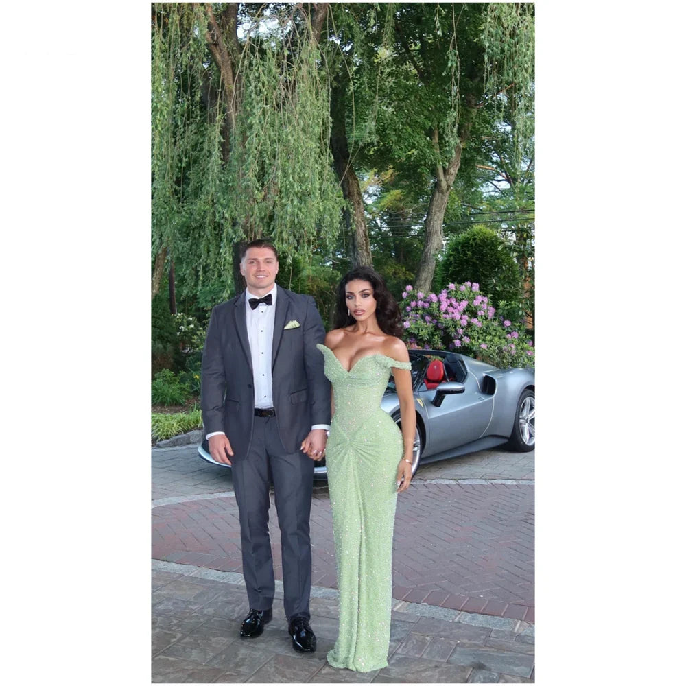 Green Elegant Long Party Dress Prom Dress New Arrive Mermaid Evening Dress - Fashionpara