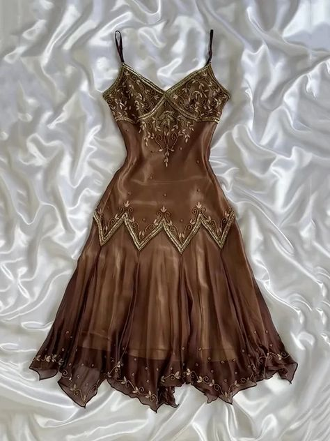 Brown Beaded Prom Dress 21st Birthday Outfit Evening Gowns - Fashionpara