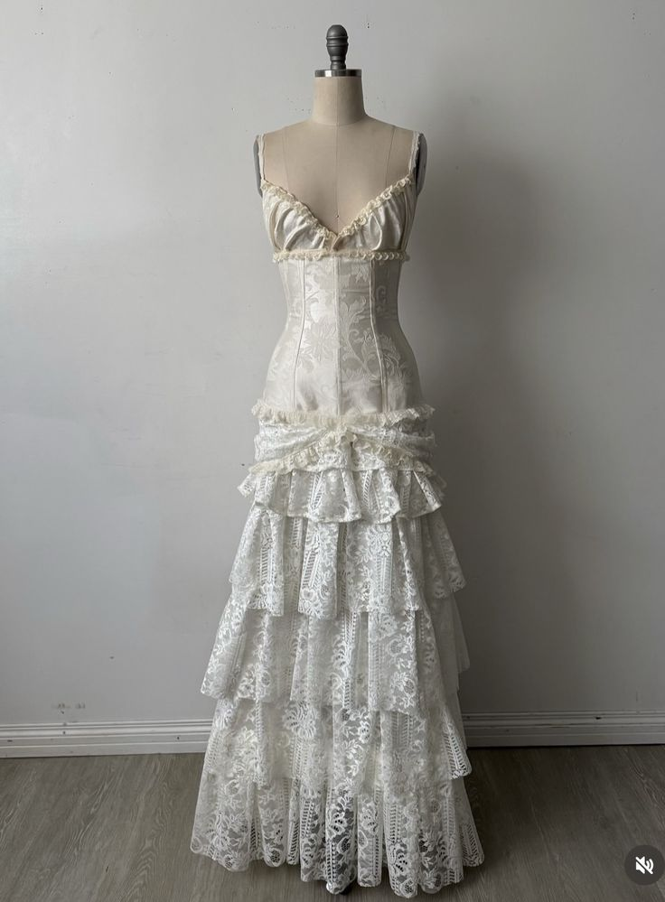 White Lace Wedding Dress Elegant Long Prom Dress