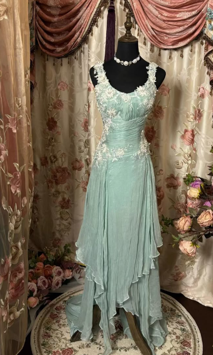 Classy Green Prom Dress Evening Dress Birthday Outfit - Fashionpara