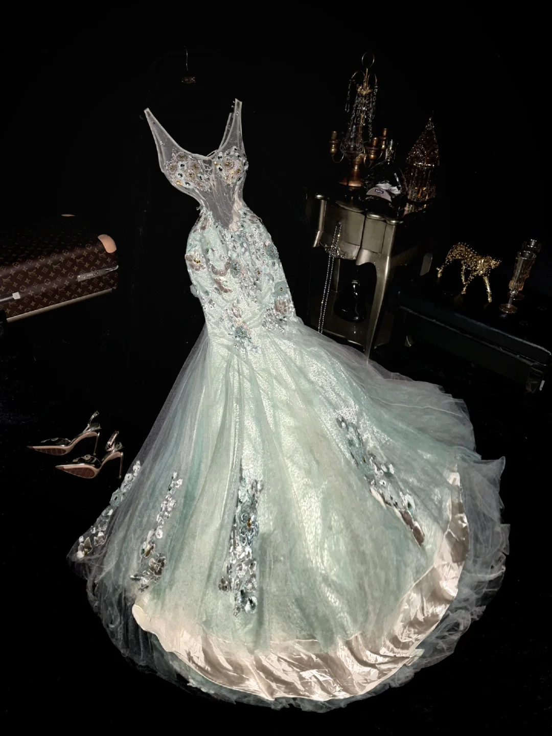 Sexy Mermaid Long Prom Dress Birthday Outfit Formal Graduated Dress - Fashionpara